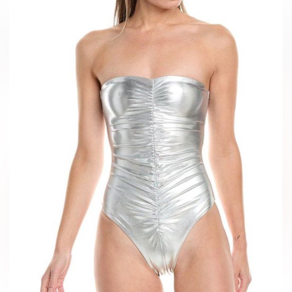 WeWoreWhat Ruched One Piece Swimsuit